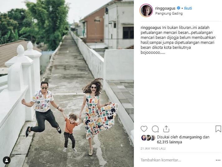 Momen liburan Ringgo Agus dan keluarga di Yogyakarta. (Instagram/@ringgoagus)