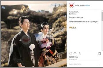 Foto Syahrini dan Reino Barack dengan Kimono (instagram.com/lambe_turah)
