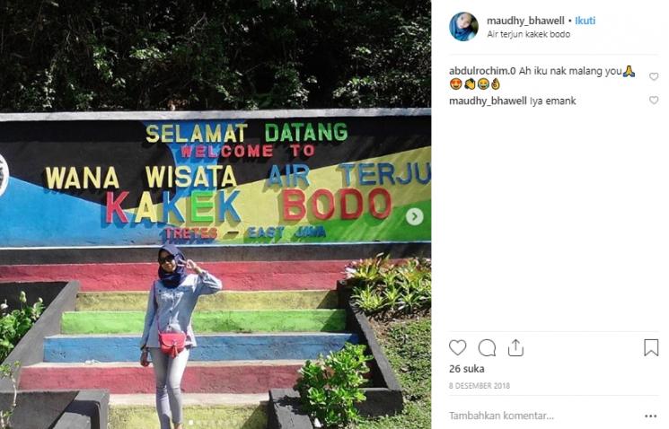 Air Terjun Kakek Bodo. (Instagram/@maudy_bhawell)