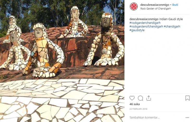 Rock Garden of Chandigarh, kerajaan daur ulang limbah. (Instagram/@decubreasiaconmigo)