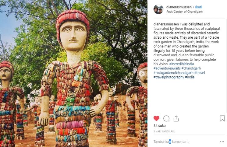 Rock Garden of Chandigarh, kerajaan daur ulang limbah. (Instagram/@dianerasmussen)