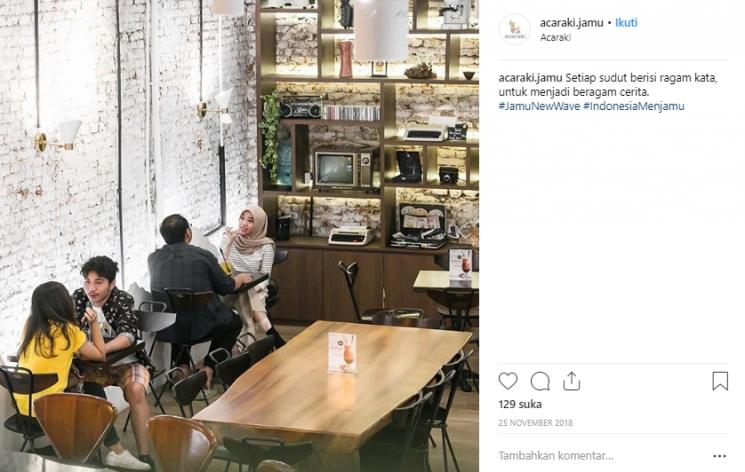 Acaraki, kafe yang menyajikan jamu kekinian di Jakarta. (Instagram/@acaraki.jamu)