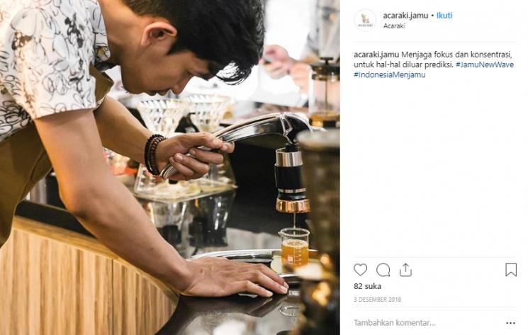 Acaraki, kafe yang menyajikan jamu kekinian di Jakarta. (Instagram/@acaraki.jamu)