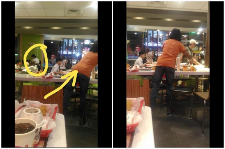 Ibu Bantu Anak Kerja Bersih-Bersih McDonalds (facebook.com/Rubie Lyn Mendoza)