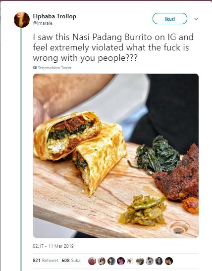 Burrito nasi padang. (Twitter/@irnarale)