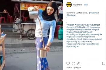 Wanita cantik pembuat teh tarik. (Instagram/@baperviral)