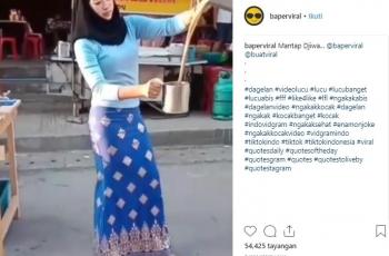 Wanita cantik pembuat teh tarik. (Instagram/@baperviral)