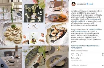 OSO Ristorante Jakarta, bisnis kuliner milik Reino Barack. (Instagram/@reinobarack)