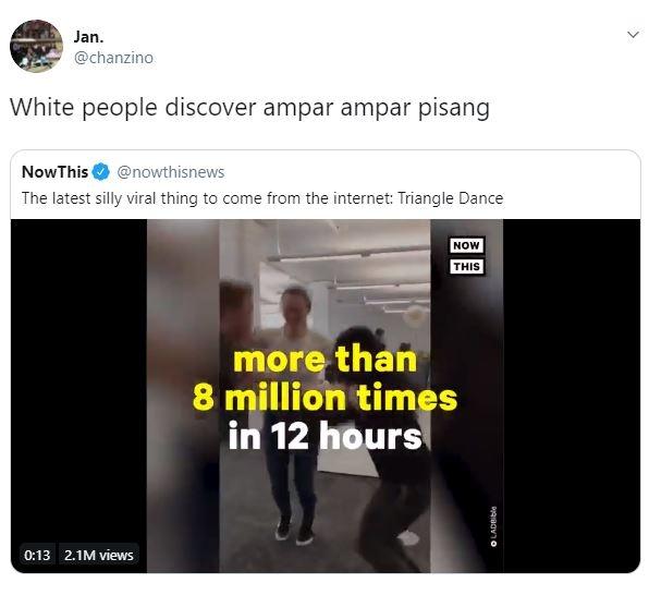 Triangle Dance, Ketika Bule Nemu Permainan Ampar-Ampar Pisang (twitter.com/chanzino)