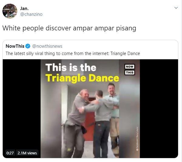 Triangle Dance, Ketika Bule Nemu Permainan Ampar-Ampar Pisang (twitter.com/chanzino)