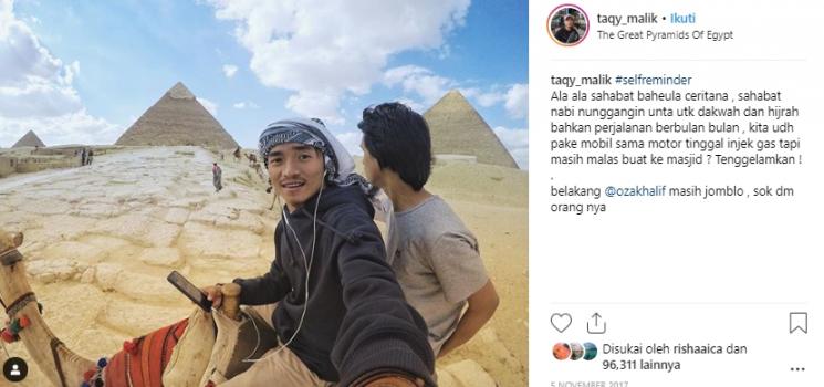 Gaya liburan Taqy Malik. (Instagram/@taqy_malik)