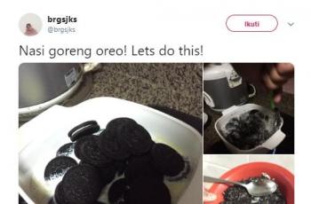 Nasi goreng oreo kreasi netizen. (Twitter/brgsjks)
