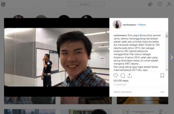 Usai Coba Naik MRT, Ini Curhatan Nicholas Sean, Putra Sulung Ahok. (instagram.com/nachoseann)