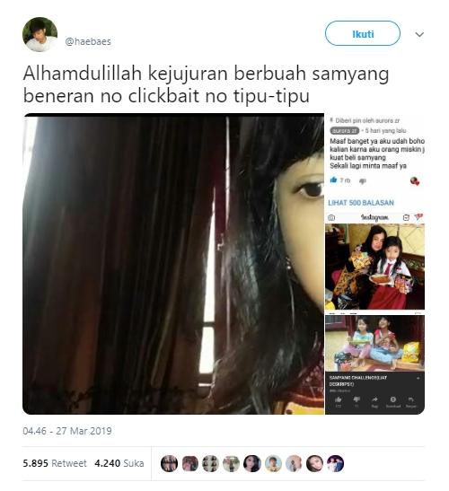 Kejujuran Membuahkan Hasil, Anak Video ASMR Samyang Ini Dapat Kejutan. (Twitter/@samyangfoods_indo