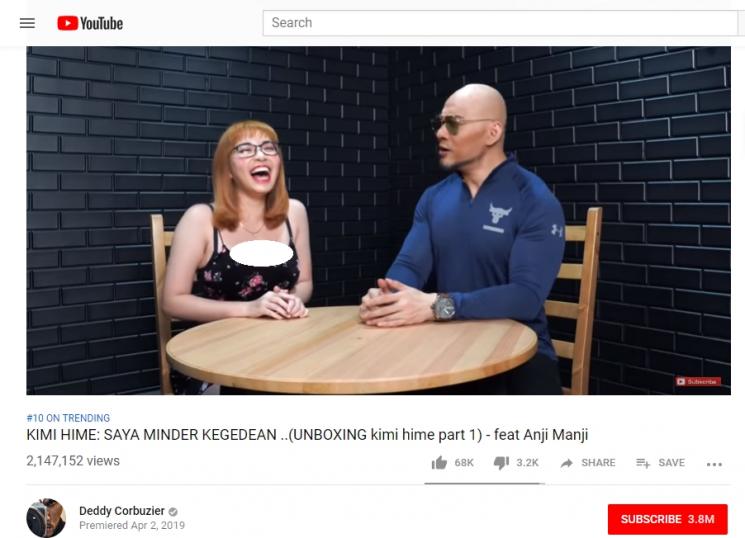 Makan Bareng Deddy Corbuzier, Kimi Hime Minder Kegedean. (Tangkapan layar Youtube Deddy Corbuzier)