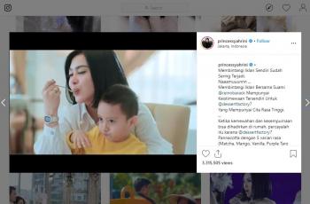 Bintangi Iklan Puding Bareng Reino, Syahrini Pakai Jam Tangan 1 M. (instagram.com/princessyahrini)