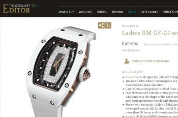 Harga jam tangan Richard Mille yang dipakai Syahrini di iklan puding. (thejewelleryeditor.com)