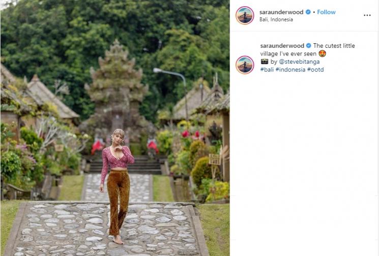 Desa Penglipuran Bali Dipuji Mantan Model Playboy, 'Imut Banget'. (instagram.com/saraunderwood)