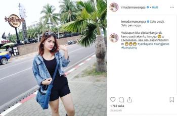 Gaya liburan Irma Darmawangsa. (Instagram/@irmadarmawangsa)