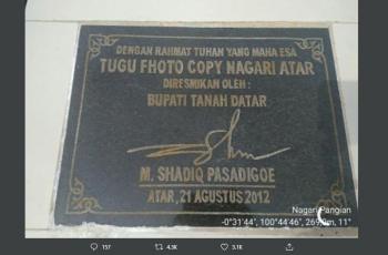 Viral Tugu Photocopy di Sumatra Barat (twitter.com/ririnyz)