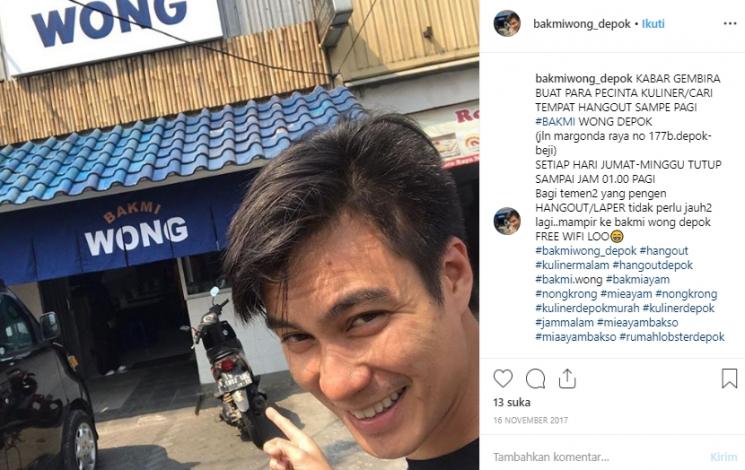 Bakmi Wong, warung bakmi milik Baim Wong. (Instagram/@bakmiwong_depok)