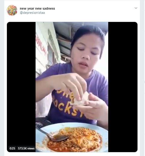 Mukbang Mie Instan Gagal (twitter.com/depresionistaa)