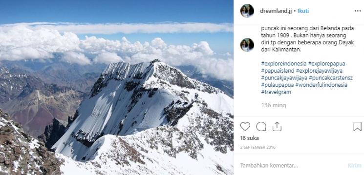 Puncak Carstenz Pyramid, Papua. (Intagram/@dreamland.jj)