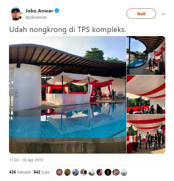 TPS mewah tempat Joko Anwar nyoblos. (Twitter/@jokoanwar)