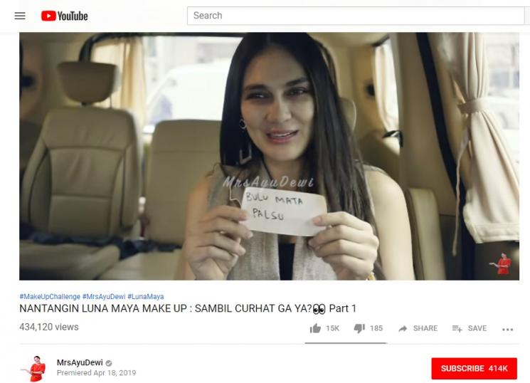 Berjiwa Traveler, Luna Maya : di Hotel Bintang 3 Juga Jalan Gua. Tangkapan layar (Youtube/MrsAyuDewi)