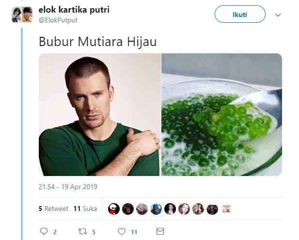 Outfit Chris Evans mirip aneka bubur. (Twitter/@elokputput)