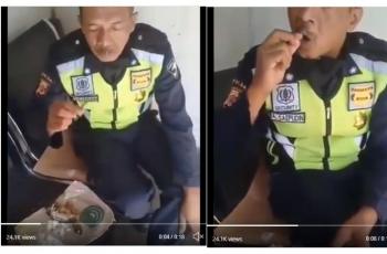 Aksi Satpam Makan Obat Nyamuk (twitter.com/hati2dimedsos)