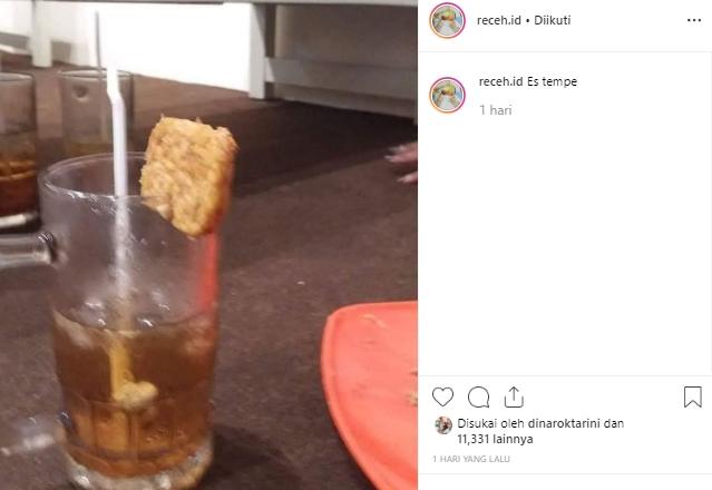 Tak Ada Lemon, Netizen Ini Hias Lemon Tea Pakai Tempe. (Instagram/@receh.id)