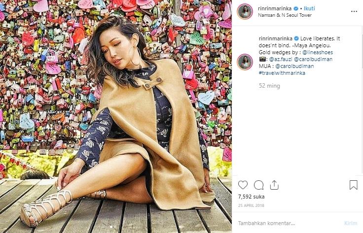 Gaya liburan Chef Marinka. (Instagram/@rinrinmarinka)