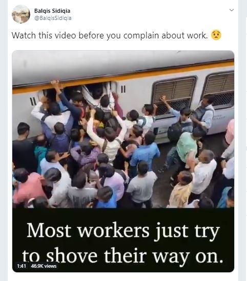 Situasi Komuter di India (twitter.com/BilqisSidiqia)