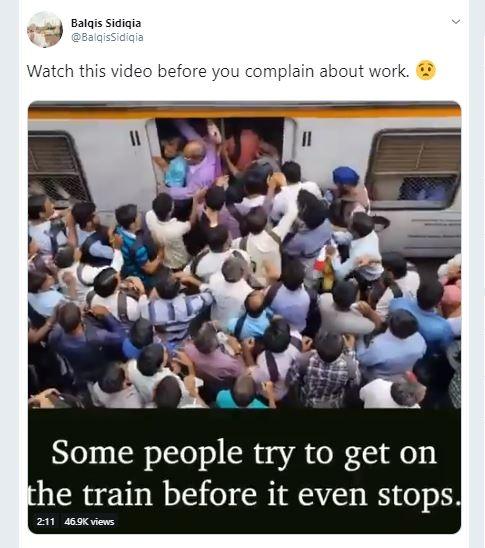 Situasi Komuter di India (twitter.com/BilqisSidiqia)