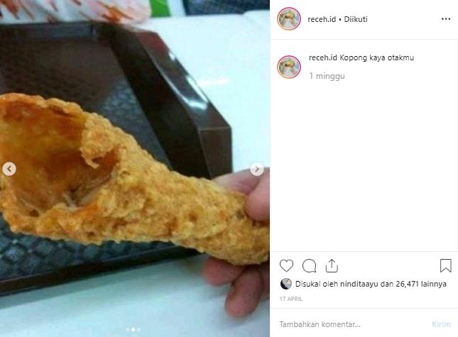 Ayam goreng kopong. (Instagram/@receh.id)
