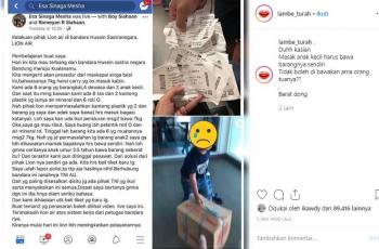 Curhat Penumpang Lion Air Kecewa Anak Kecilnya Disuruh Bawa Barang Sendiri. (Instagram/Lambe Turah)