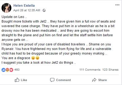 Curhat seorang ibu yang kecewa anaknya tak diperbolehkan naik pesawat. (Facebook Helen Estella)
