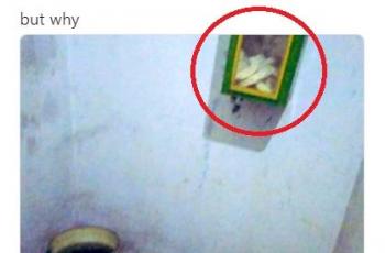 Bikin Gagal Paham, Netizen Ini Temukan Sekaleng Kerupuk di Toilet. (Twitter/@midiahn)