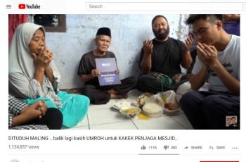 Tuduh Baim Wong Curi Kotak Infak, Kakek Ini Malah Dibayarin Umroh. (Youtube Baim Paula)