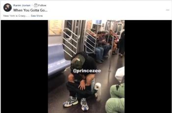 Diduga demi konten viral, pria ini nekat buang air di dalam kereta. (Facebook/Karim Jovian)