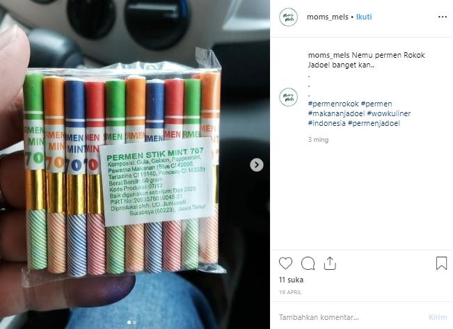 Permen rokok, jajanan jadul. (Instagram/@moms_mels)