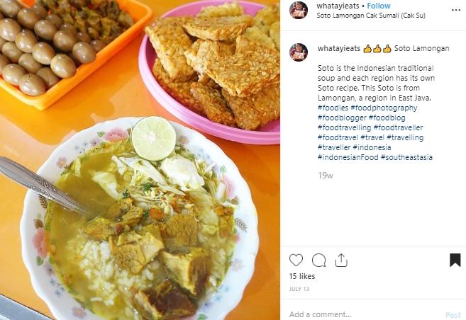 Soto Lamongan Cak Sumali. (Instagram/@whatayieats)