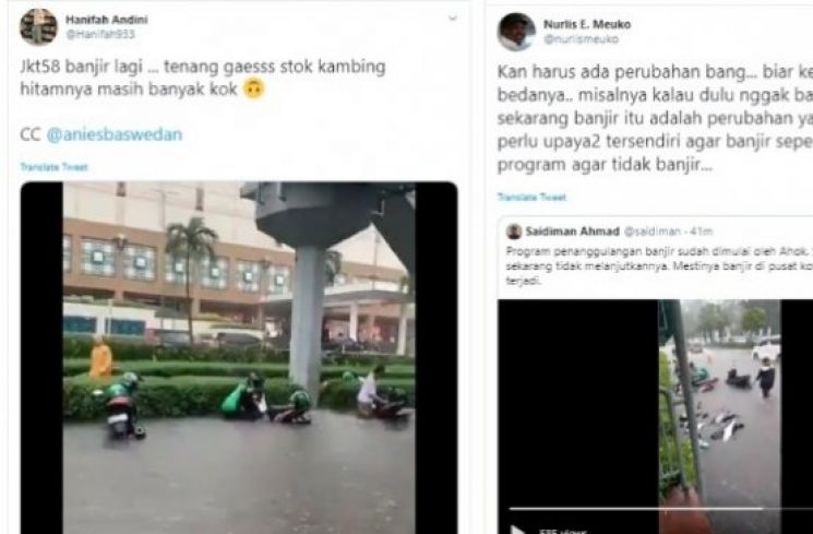 Warganet ramai unggah banjir di Jakarta (Twitter)