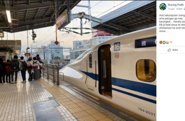 Viral Shinkansen Telat Gara-gara Turis Indonesia Asik Berfoto (FB Kucing Putih)