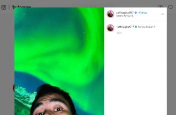 Bikin Iri! Raffi Ahmad Pamer Foto Selfie Berlatar Aurora di Islandia. (instagram.com/raffinagita1717)