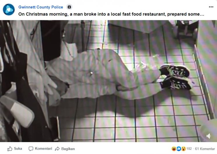 Pencurian di Taco Bell. (facebook.com/GwinnettCountyPolice)