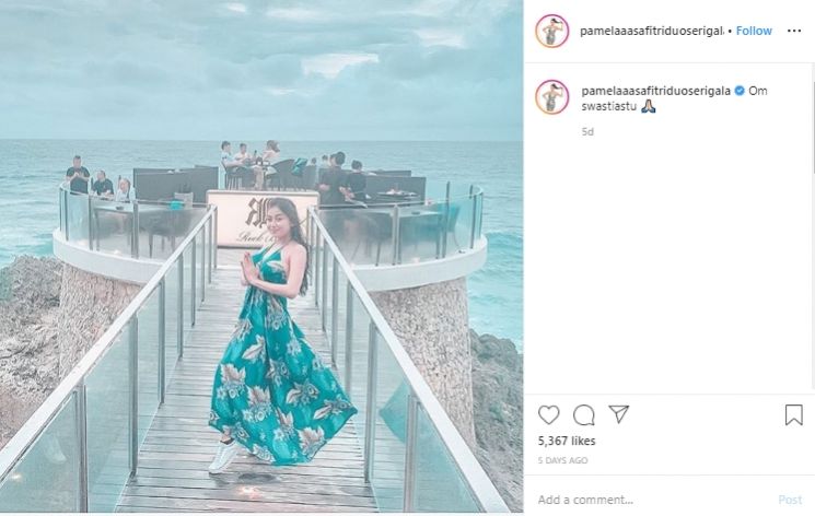 Pamela Safitri Liburan di Bali. (instagram.com/pamelaaasafitriduoserigala)