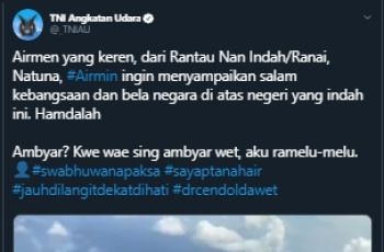 Patroli pesawat TNI AU di Natuna. (Twitter/@_TNIAU)