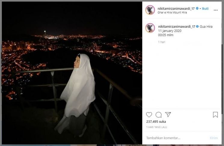 Nikita Mirzani di Gua Hira (instagram.com/nikitamirzanimawardi_17)